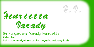 henrietta varady business card
