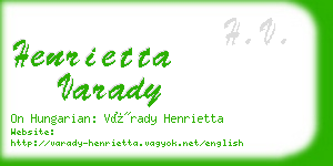 henrietta varady business card